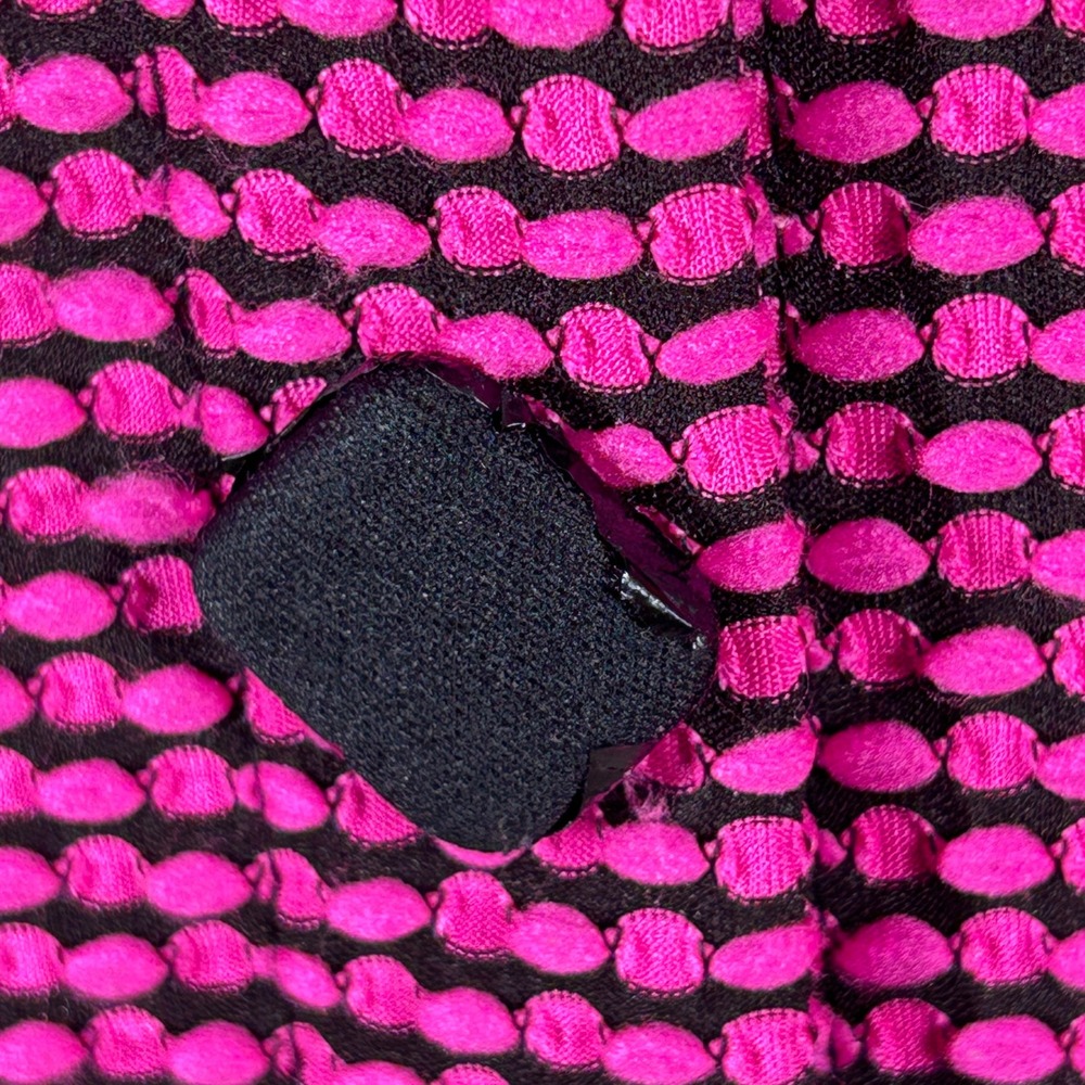 Peck & Peck Womens Indie Sleaze Textured Bubble Knit Button Up Top Pink Black M - Picture 6 of 11